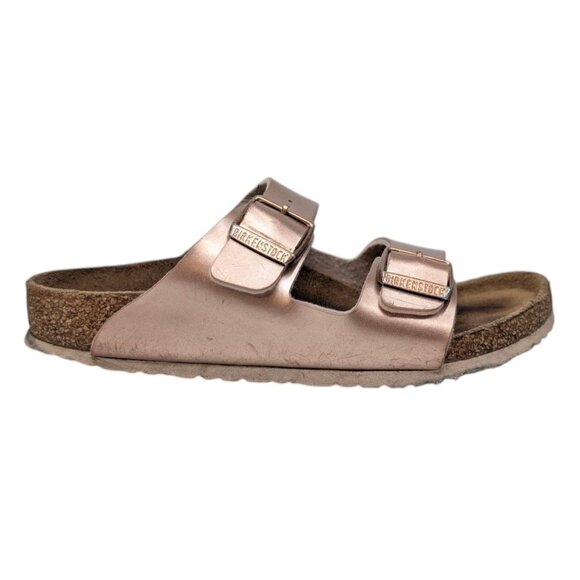 Birkenstock Arizona Slide Sandals Girls Rose Gold Slip On Size EU 32 US 1 - Picture 1 of 11